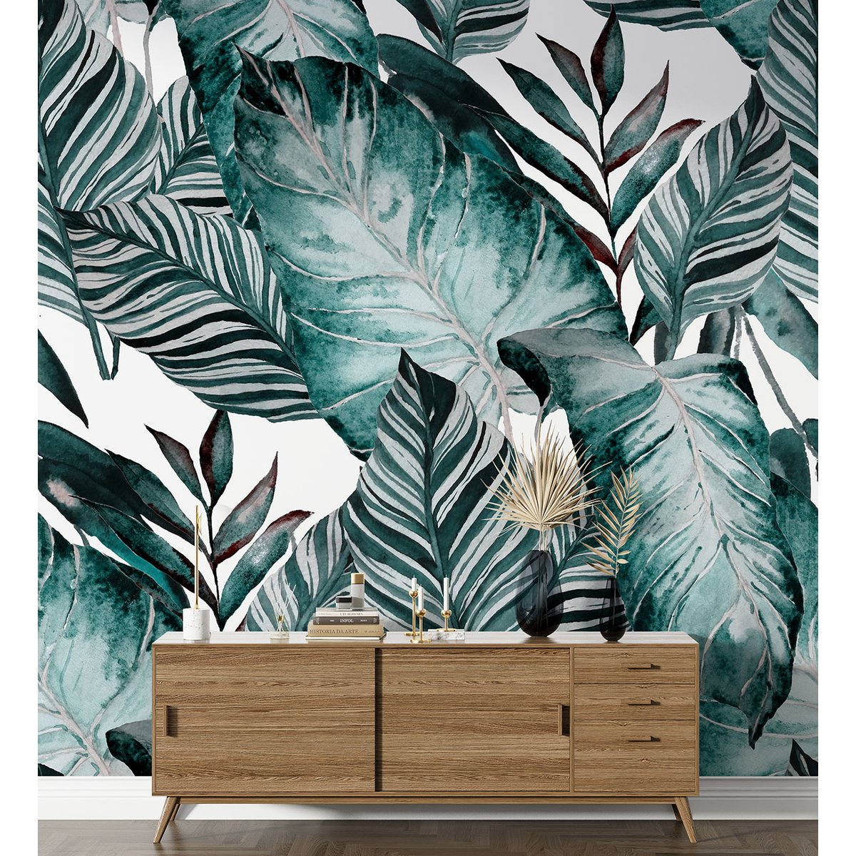 Papier peint panoramique - Feuilles tropicales