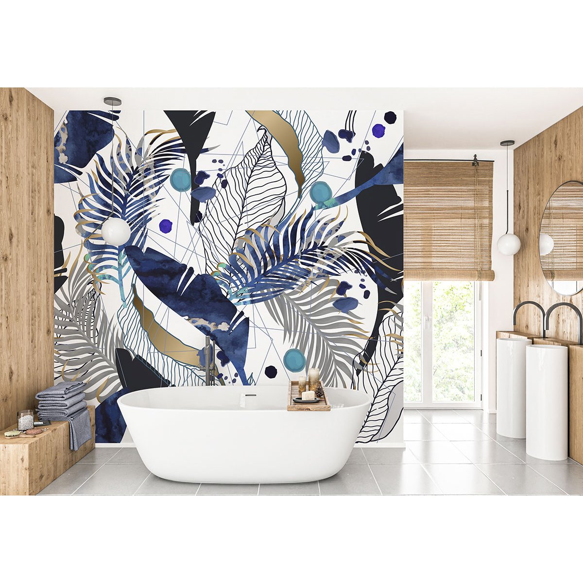 Papier peint panoramique - Feuilles Design