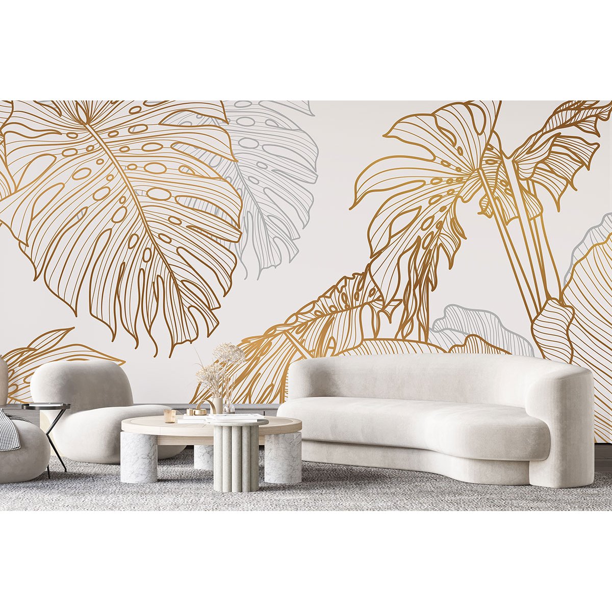 Papier peint panoramique - Feuilles tropicales