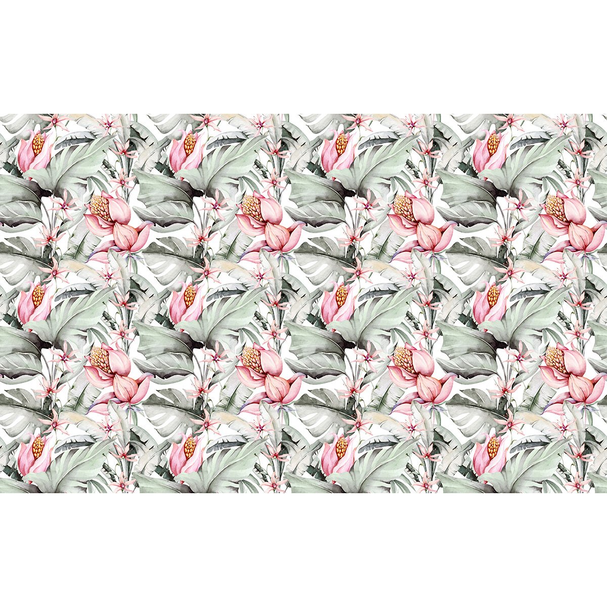 Papier peint panoramique - Motif Fleurs tropicales