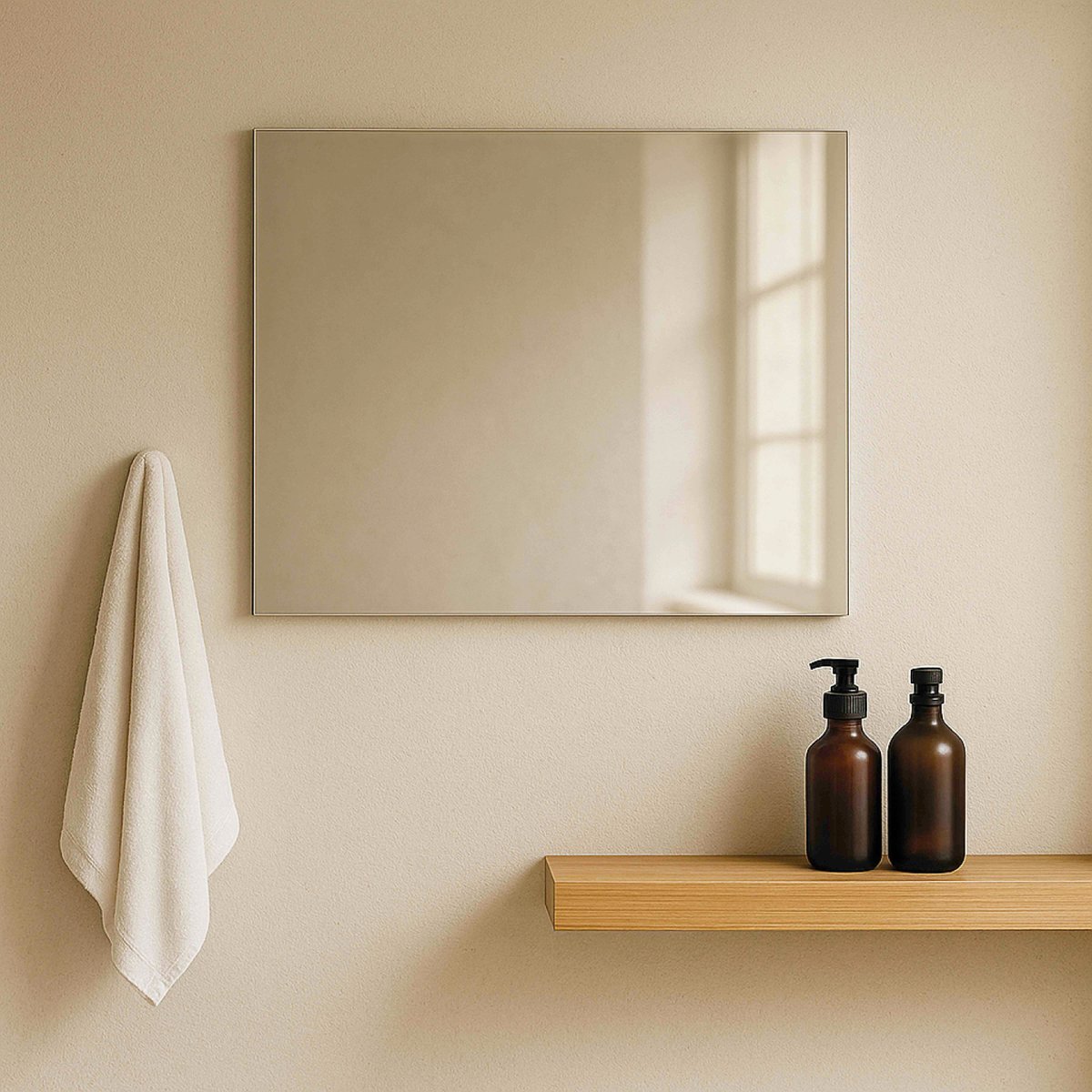 Miroir simple mural pour salle de bain