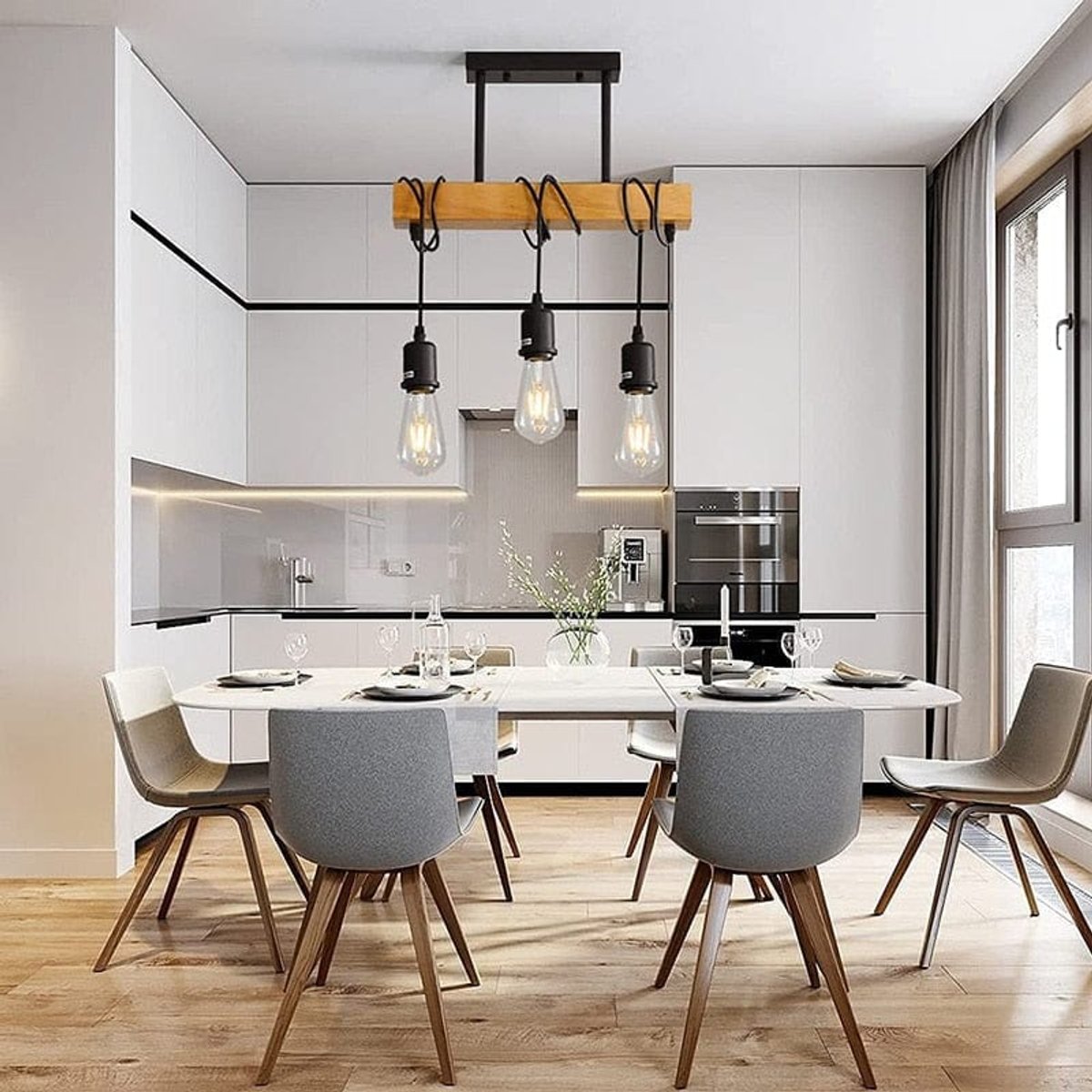 Suspension Luminaire Industriel Bois