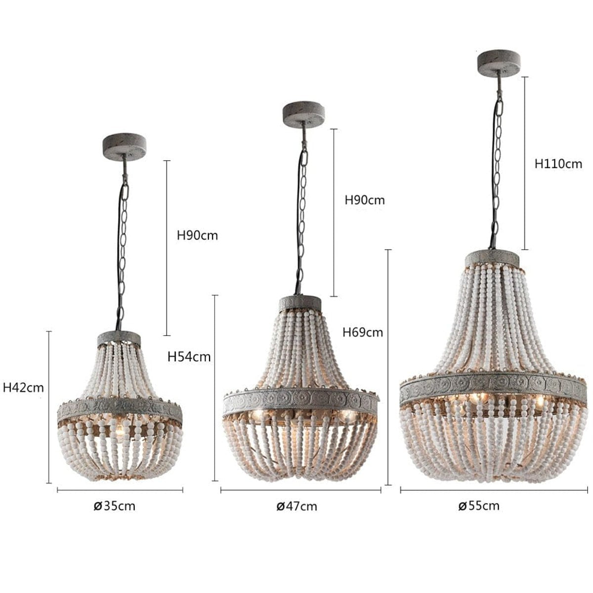 Suspension Perles Bois