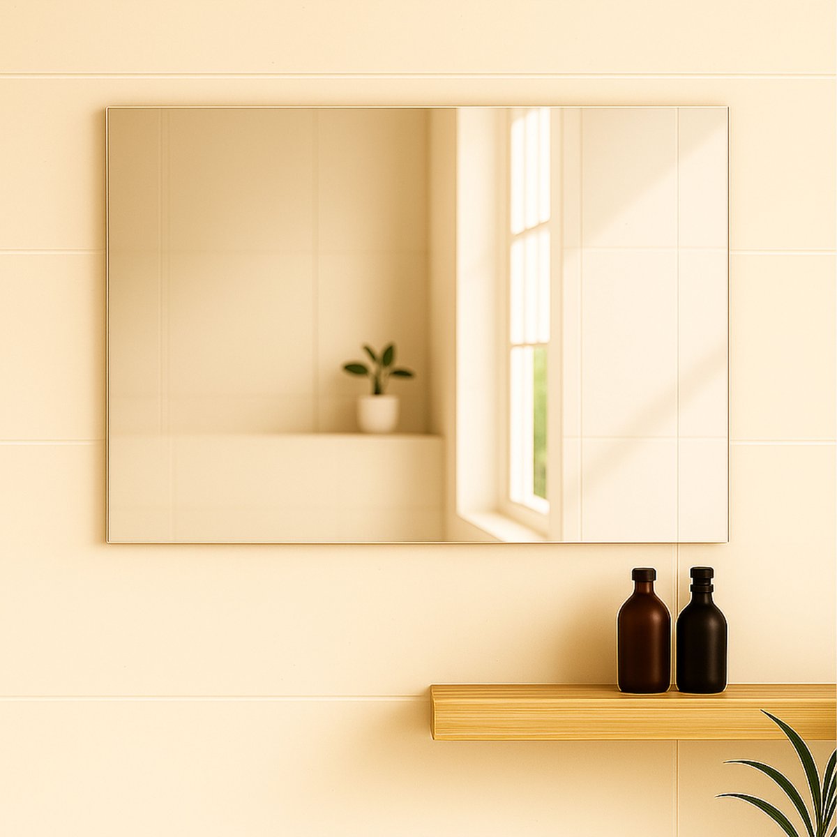 Miroir simple mural pour salle de bain