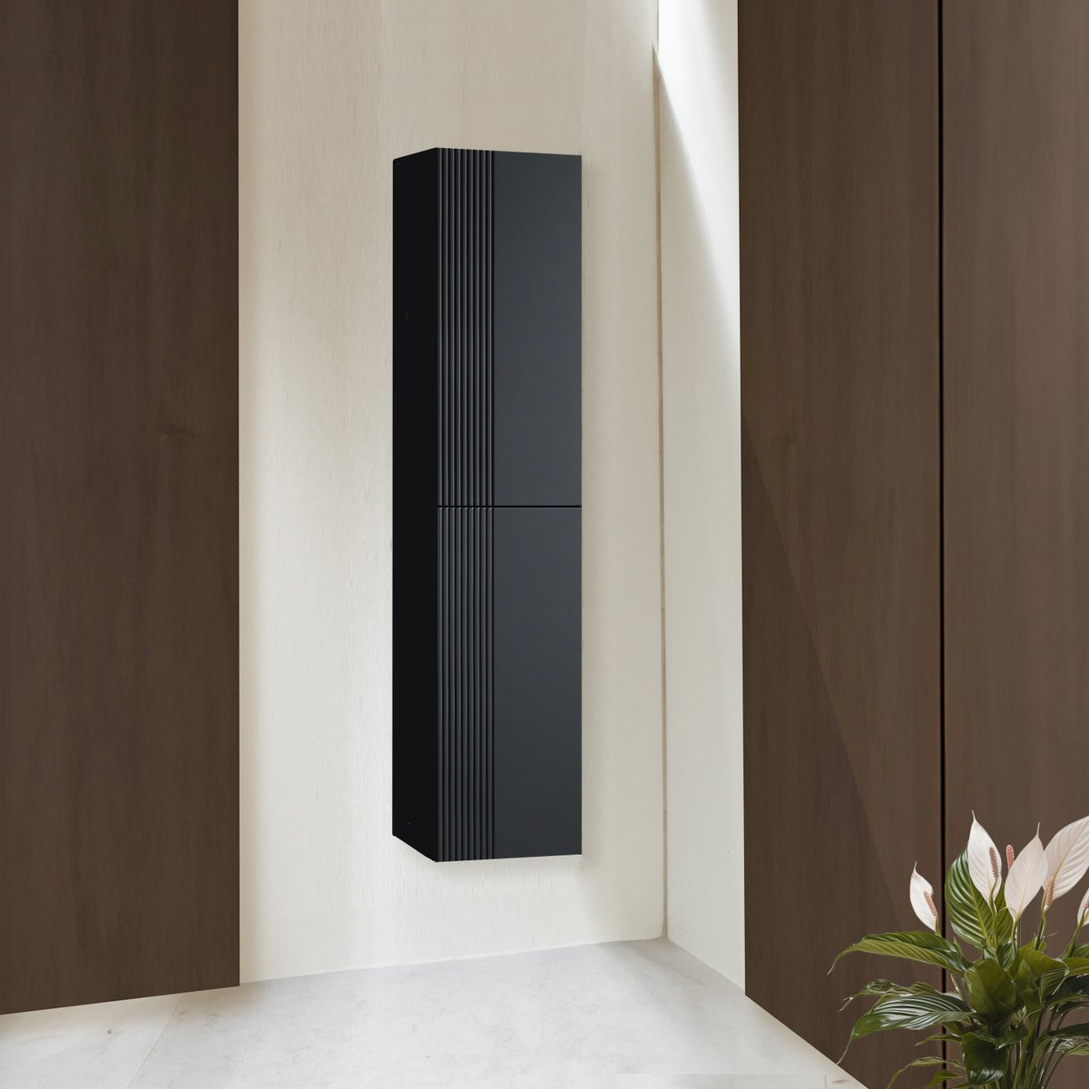 Colonne de salle de bain 160 cm noir Aqualinea