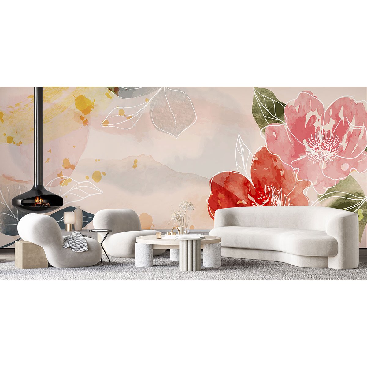 Papier peint panoramique - Fleurs