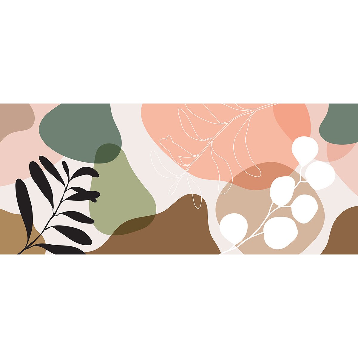 Papier peint panoramique - Feuilles Design