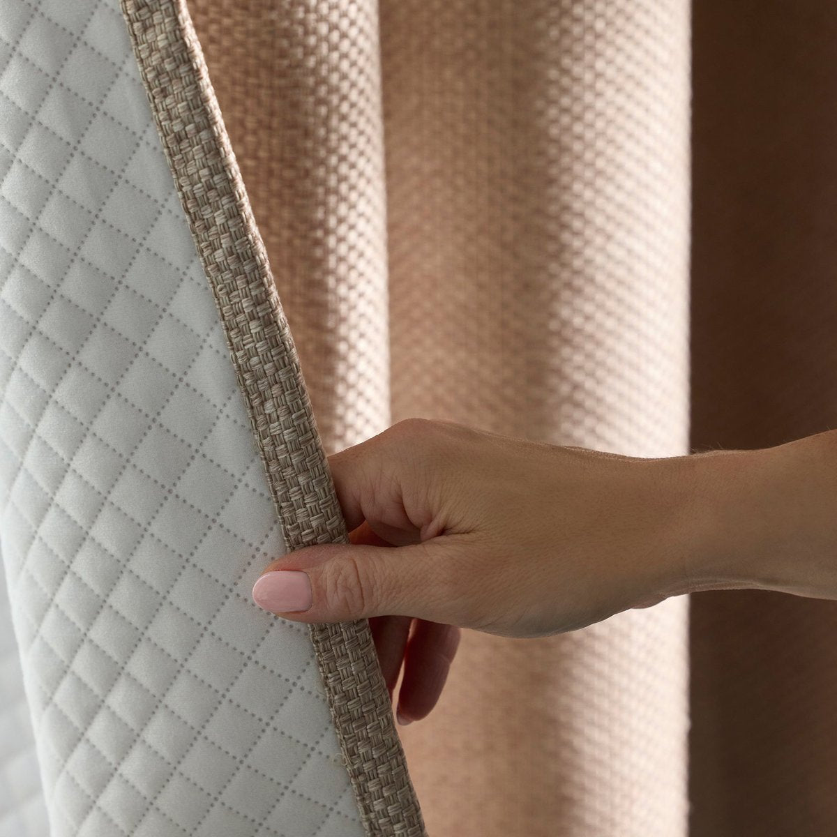 Rideau oeillets doublé thermique COCONUT osier