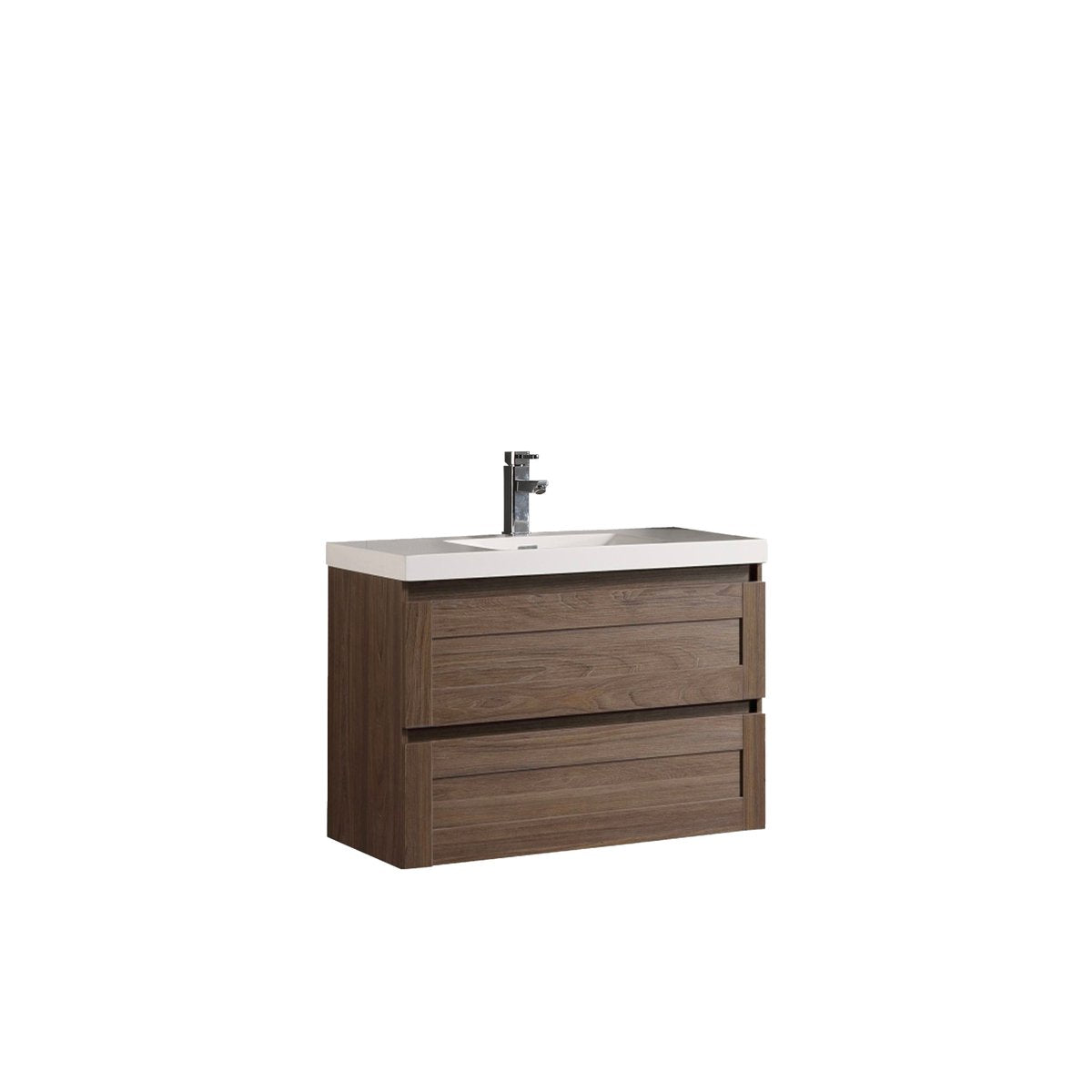 Meuble avec vasque 100 cm orme brun Aqualuna