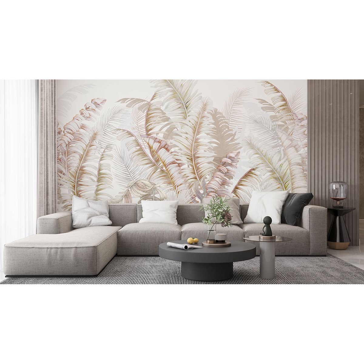 Papier peint panoramique - Feuilles tropicales