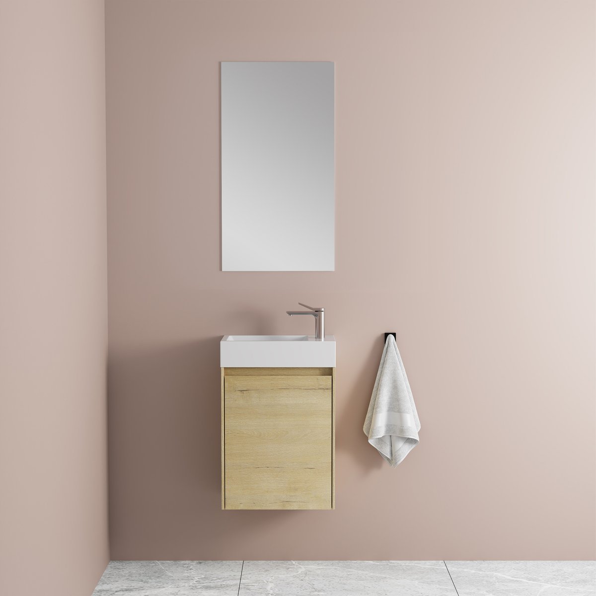 Lave main 40 cm chêne clair vieilli Aquastretto