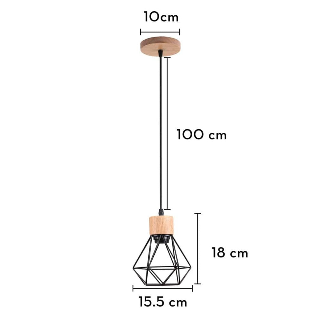 Suspension Industrielle Bois