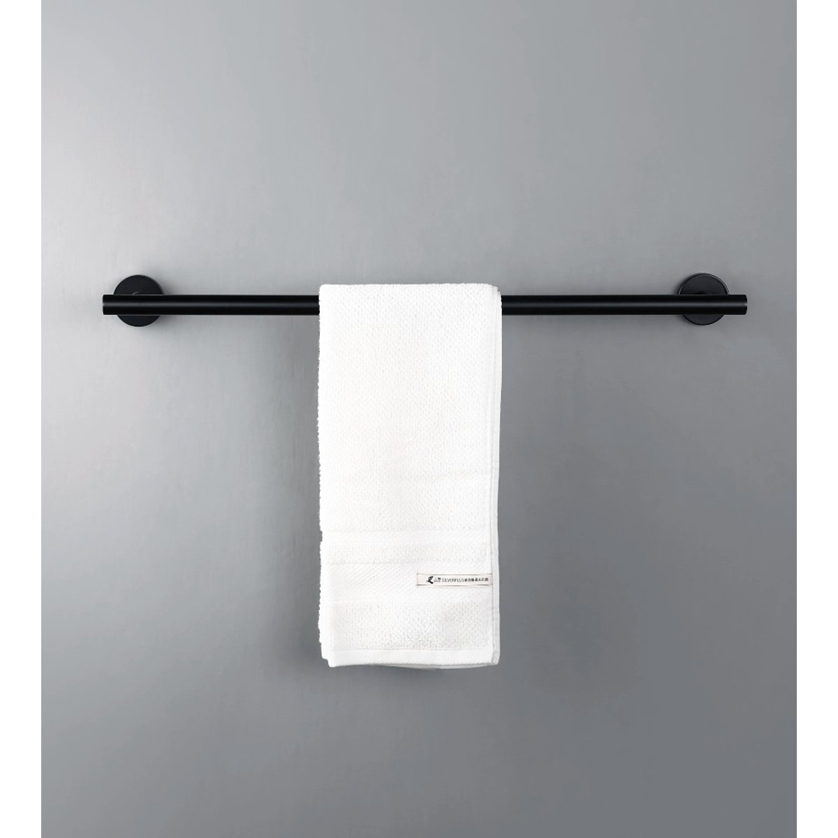 Porte-serviettes noir mate lisse