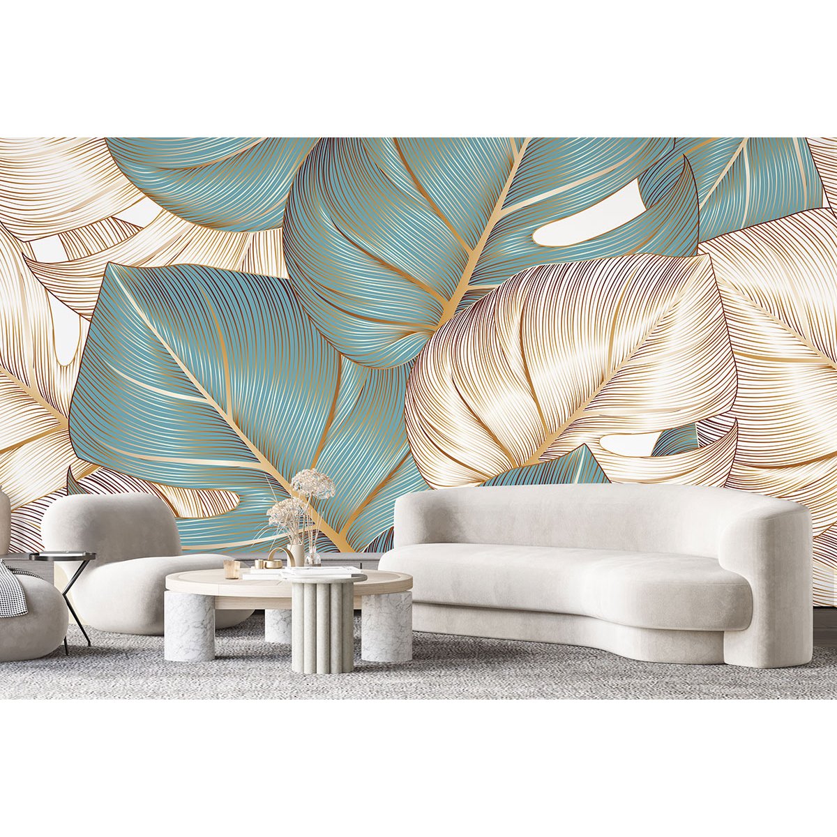 Papier peint panoramique - Feuilles tropicales