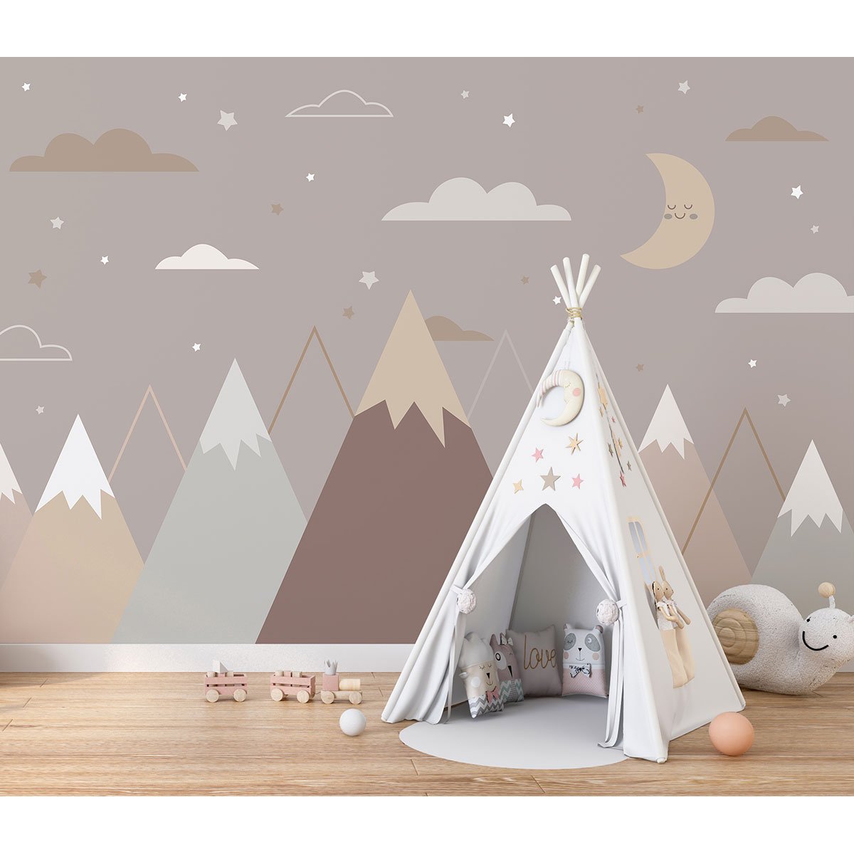 Papier peint panoramique Enfants - Montagnes