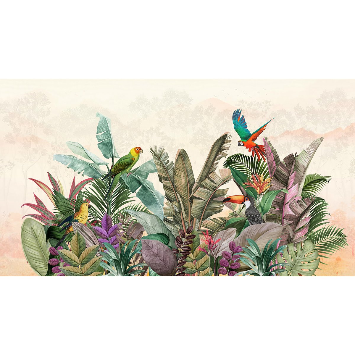 Papier peint panoramique - Motif Tropical