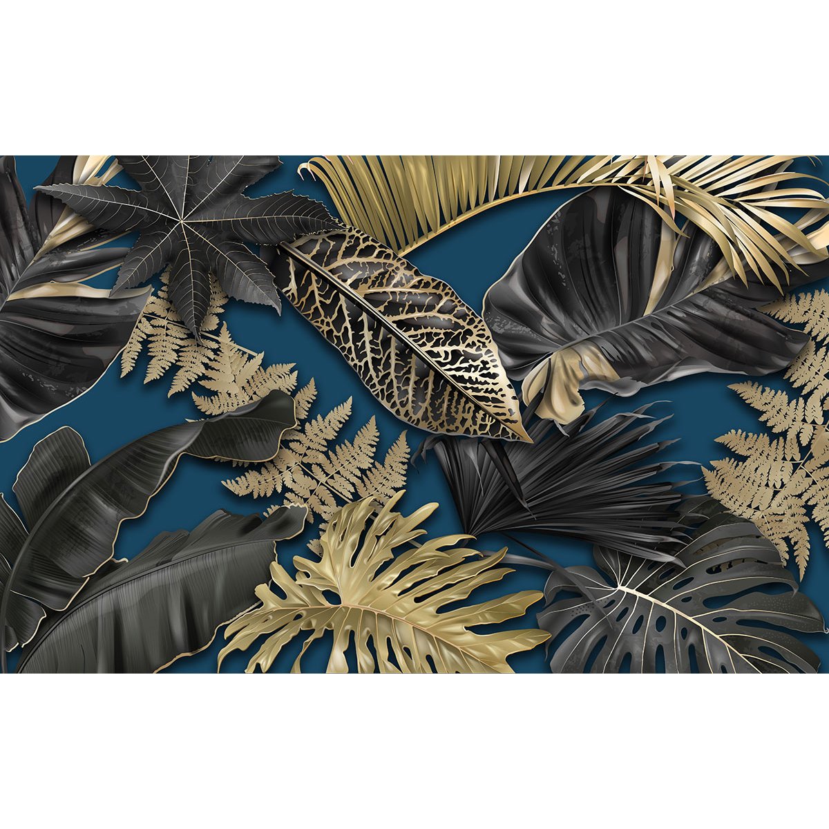 Papier peint panoramique - Feuilles tropicales