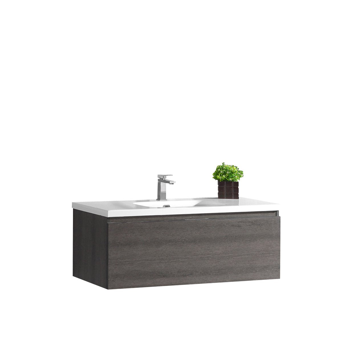 Meuble avec vasque 120 cm gris anthracite Aquaterra