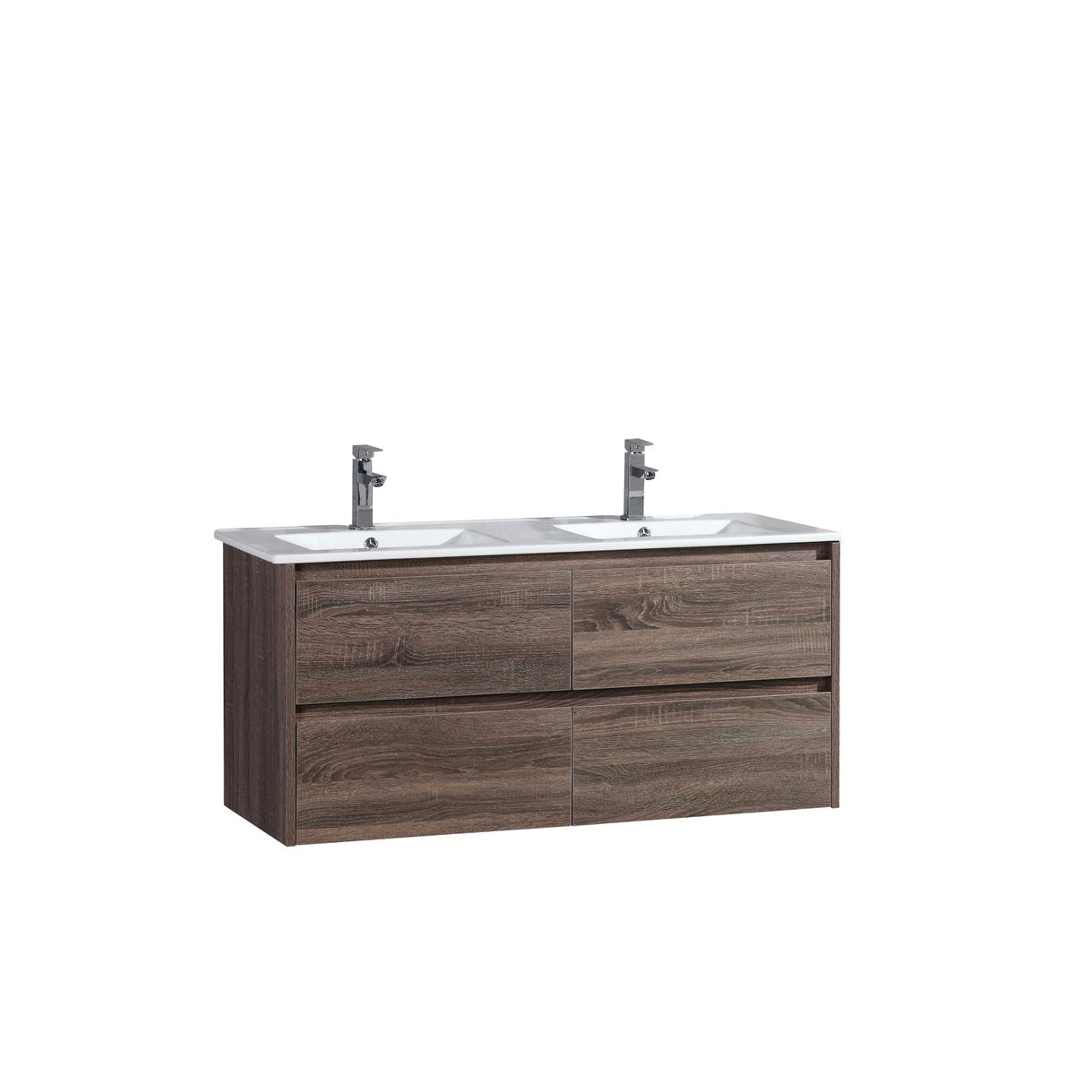 Ensemble salle de bain 120 cm chêne californien brun Aquadoli