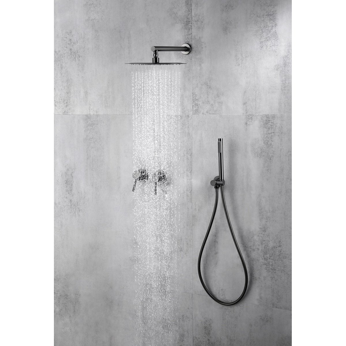 Colonne de douche encastrable gris brossé