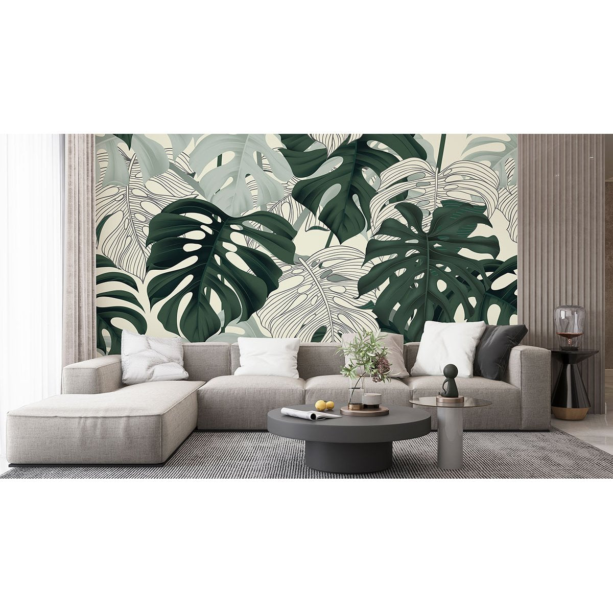 Papier peint panoramique - Feuilles tropicales