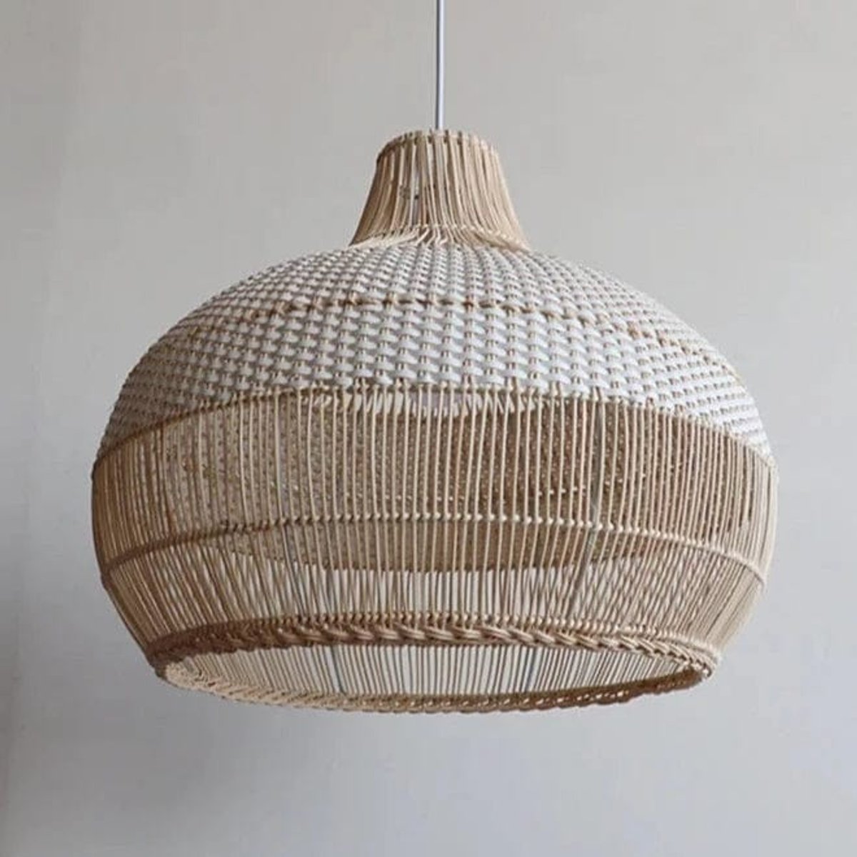 Suspension Rotin Blanc
