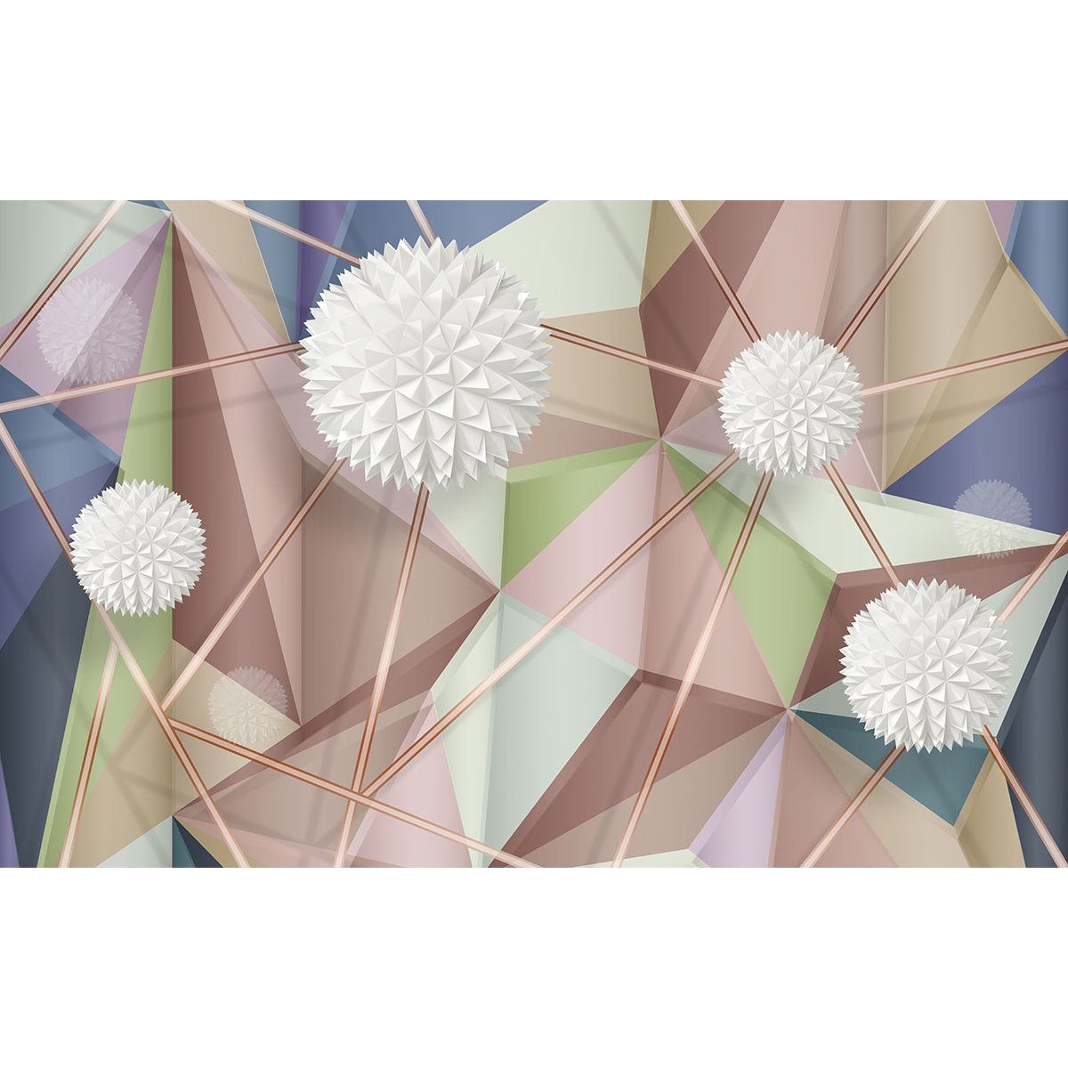 Papier peint panoramique - Formes Géométriques Effet 3D