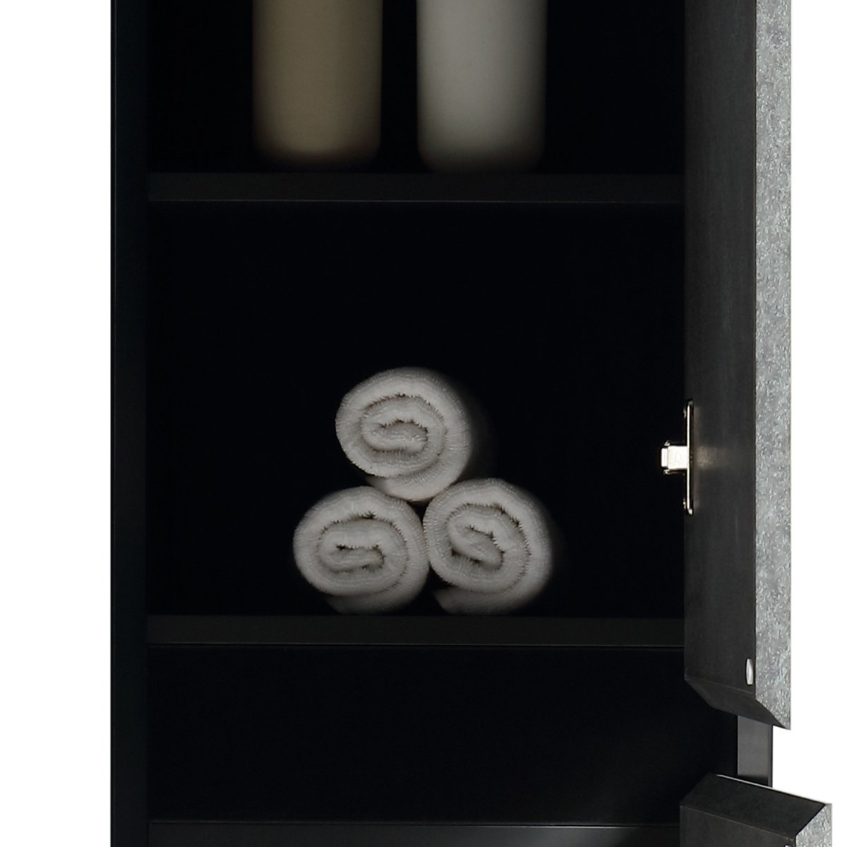 Colonne de salle de bain 160 cm noir effet marbre Aquasasso