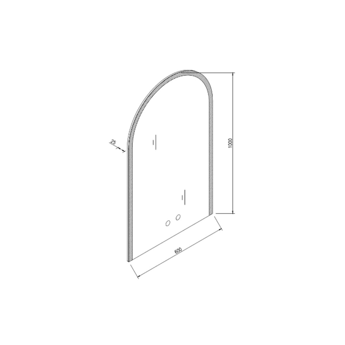 Miroir avec LED intégré 60 cm Aquapari