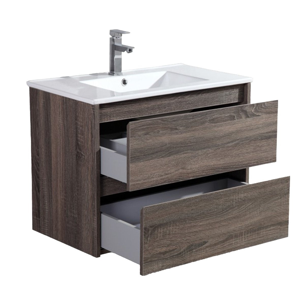 Ensemble salle de bain 60 cm chêne californien brun Aquadoli