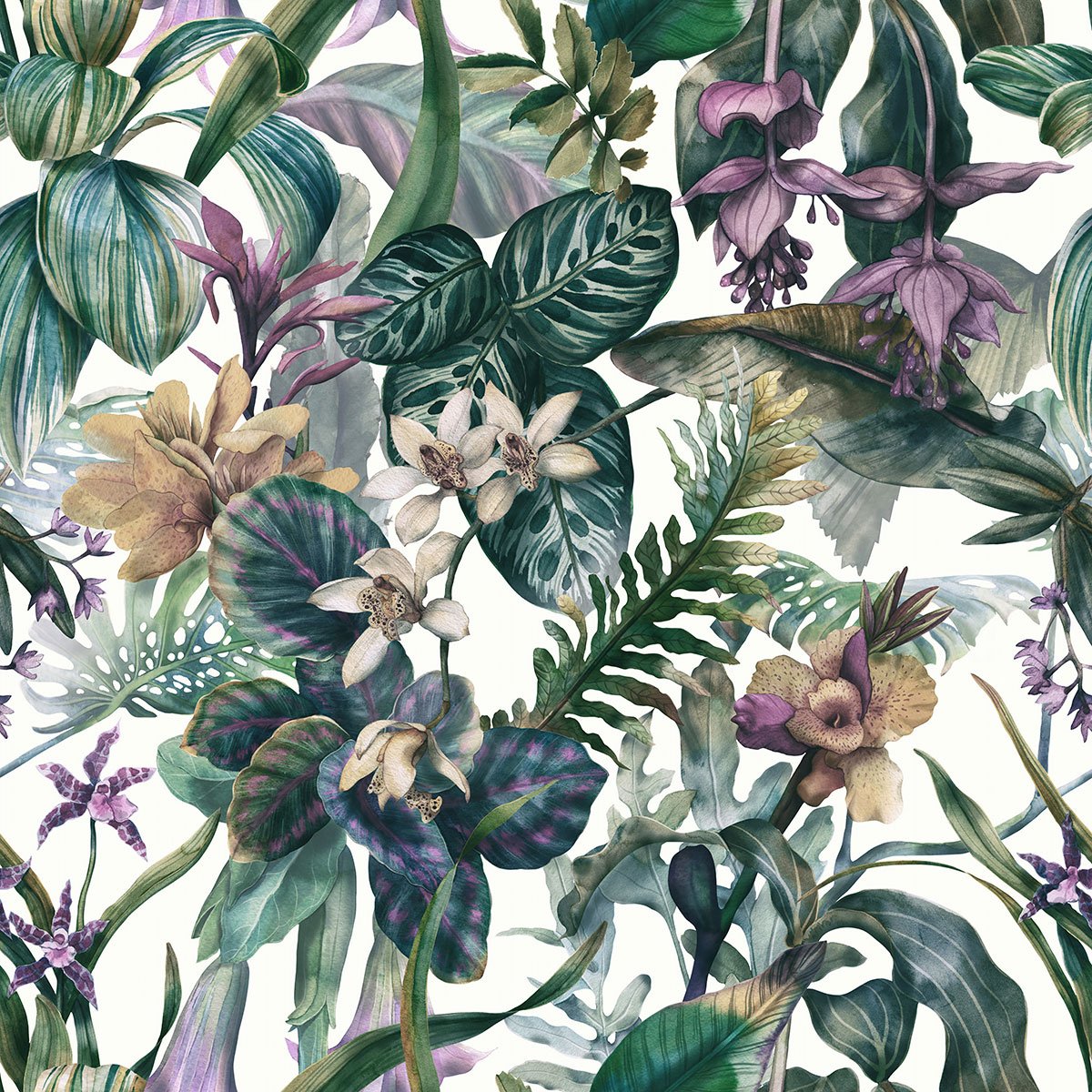 Papier peint panoramique - Fleurs tropicales