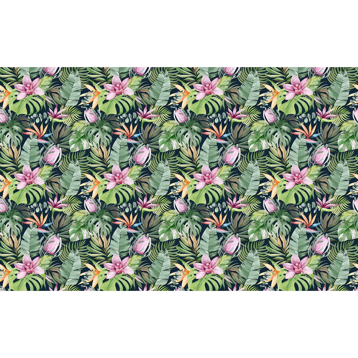Papier peint panoramique - Motif fleurs Tropicales