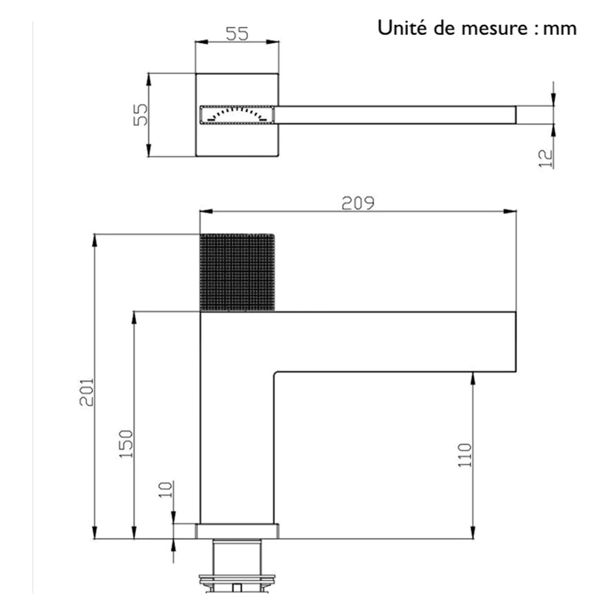 Mitigeur de salle de bain or brossé