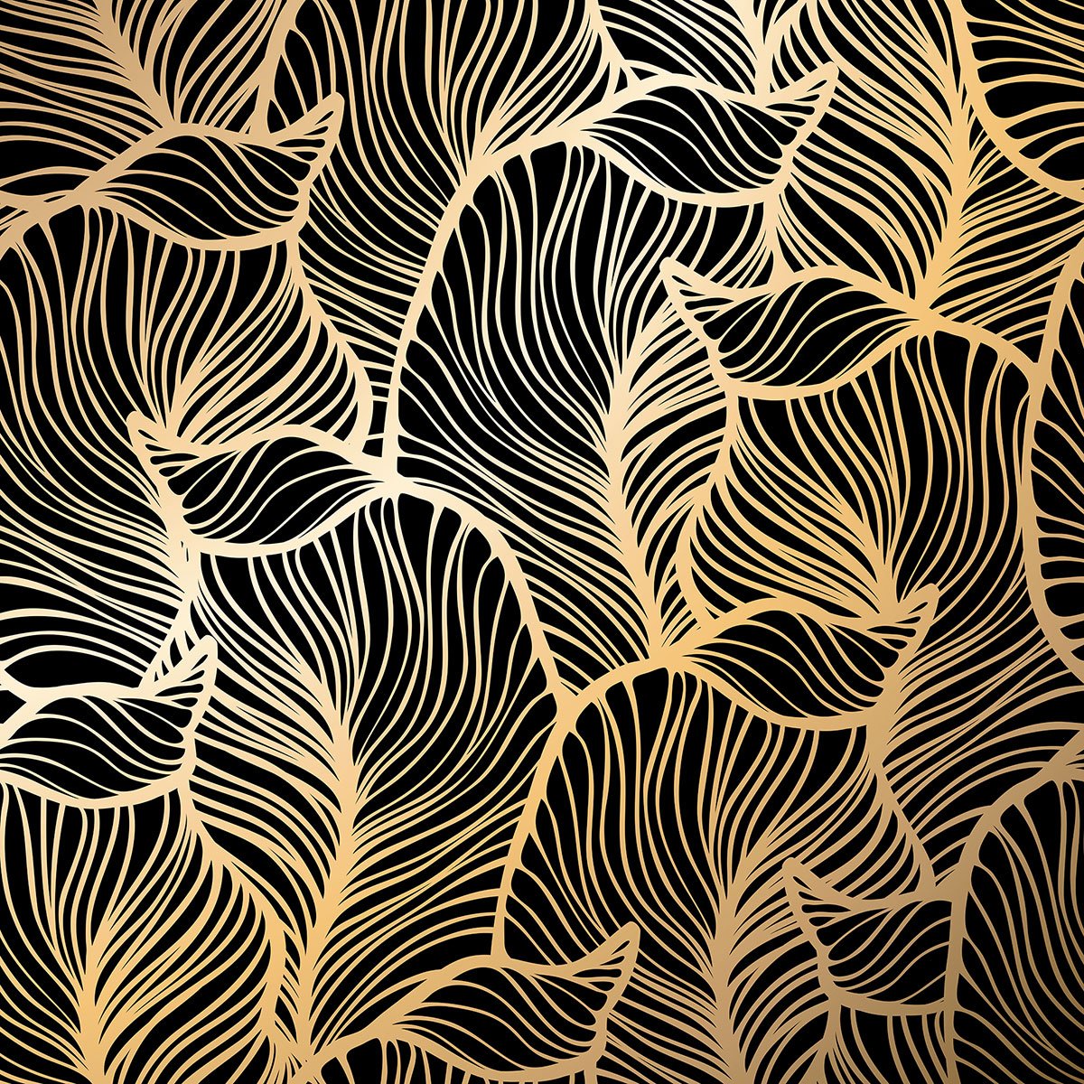 Papier peint panoramique - Feuilles d'orées