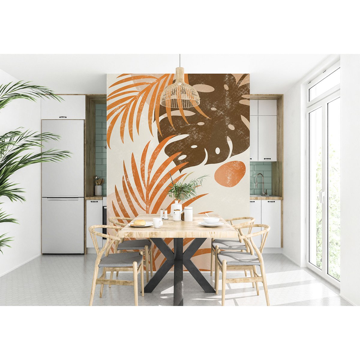 Papier peint panoramique - Feuilles tropicales