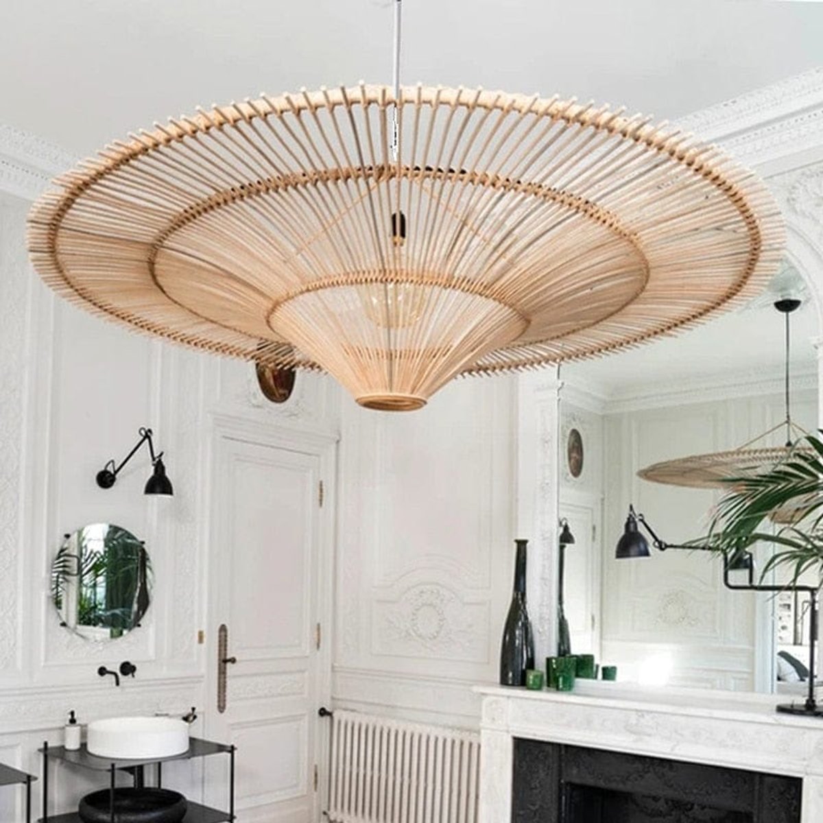 Suspension Rotin 100 cm