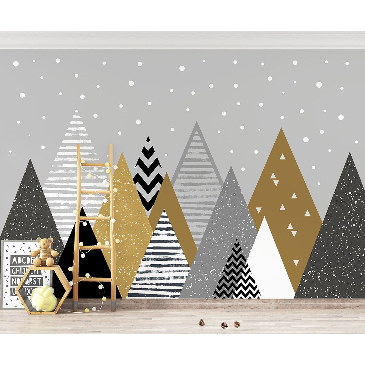 Papier peint panoramique Enfants - Montagnes Design