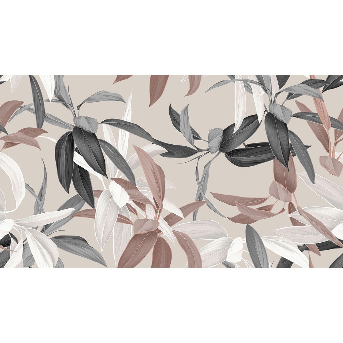 Papier peint panoramique - Feuilles tropicales