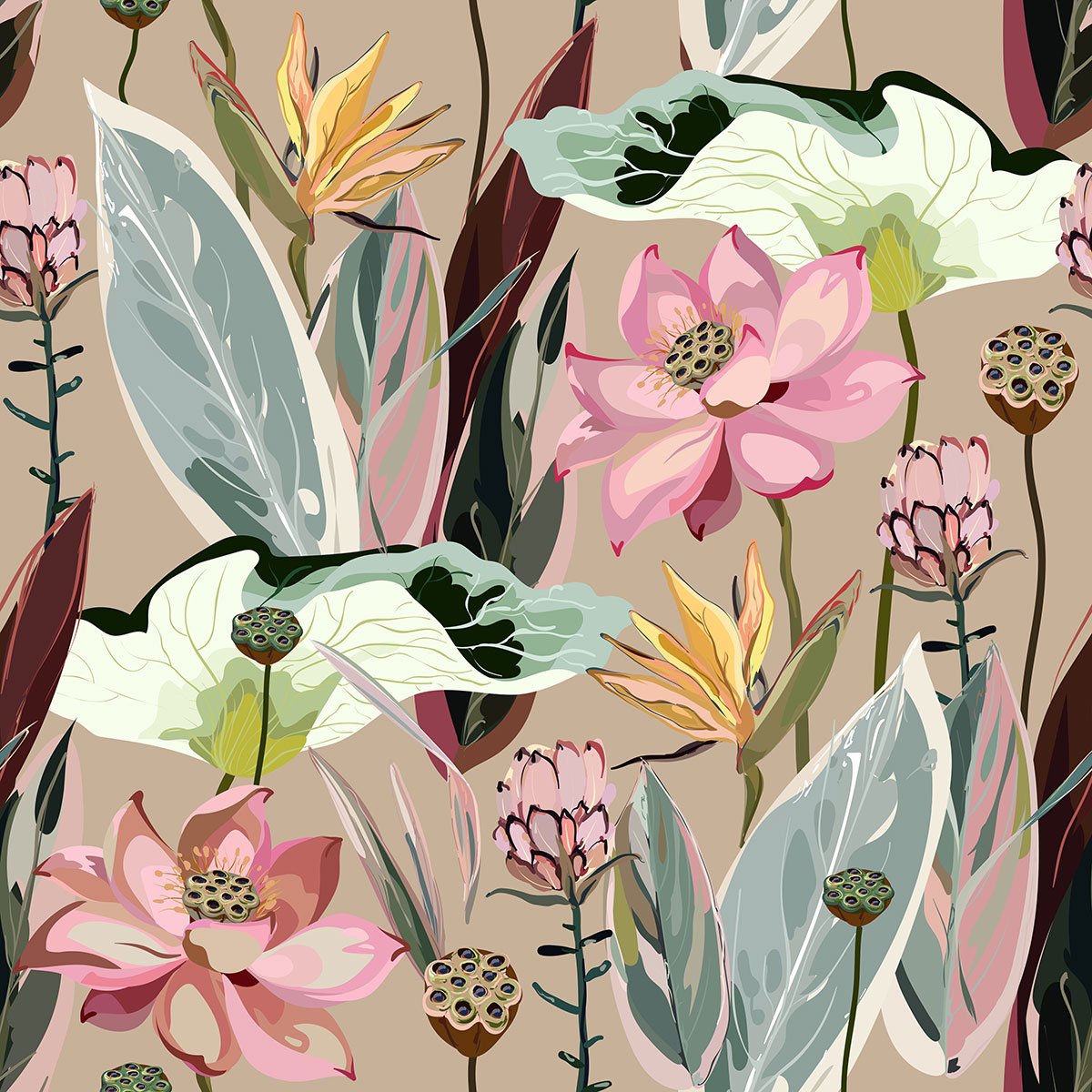 Papier peint panoramique - Fleurs