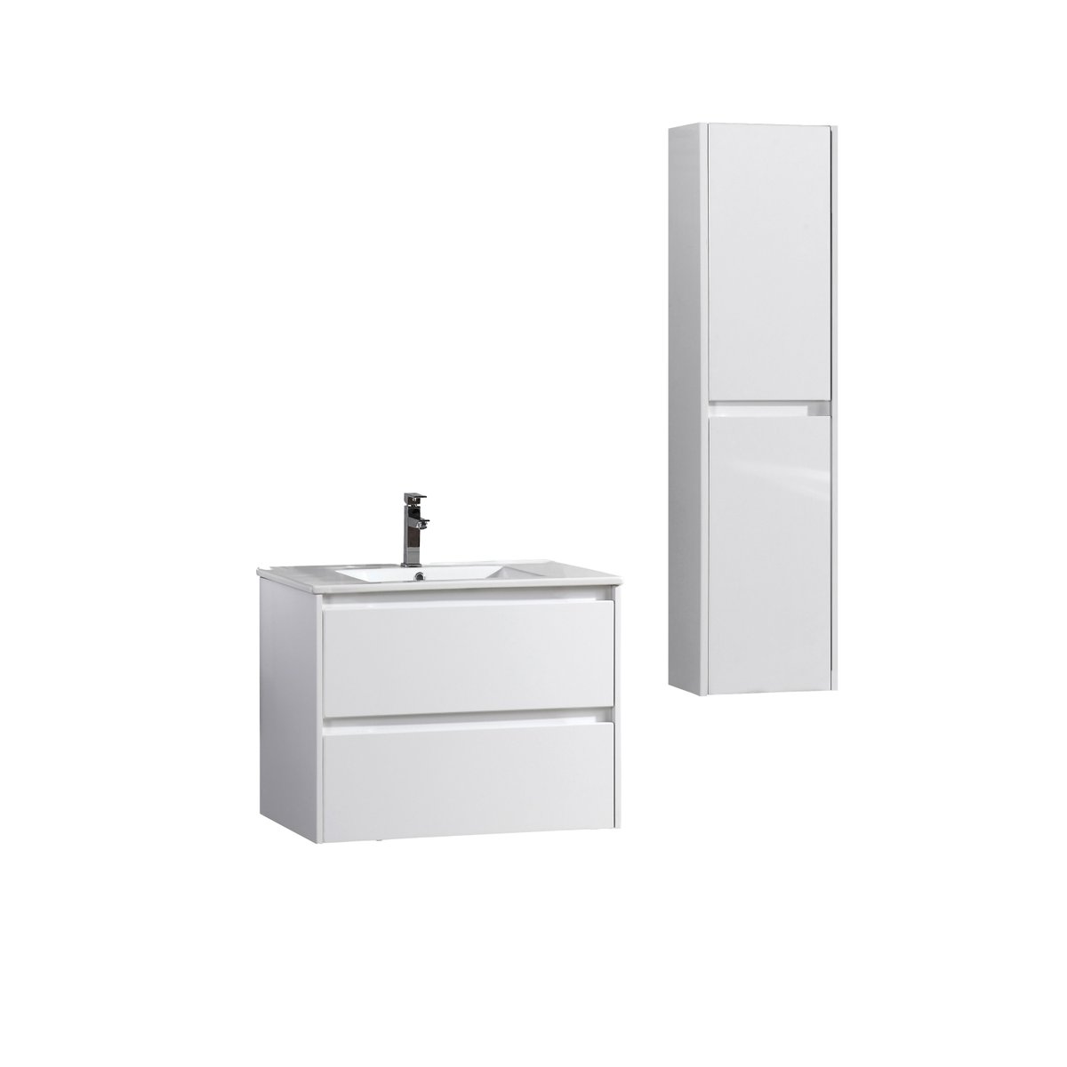 Ensemble salle de bain 60 cm blanc laqué Aquadoli