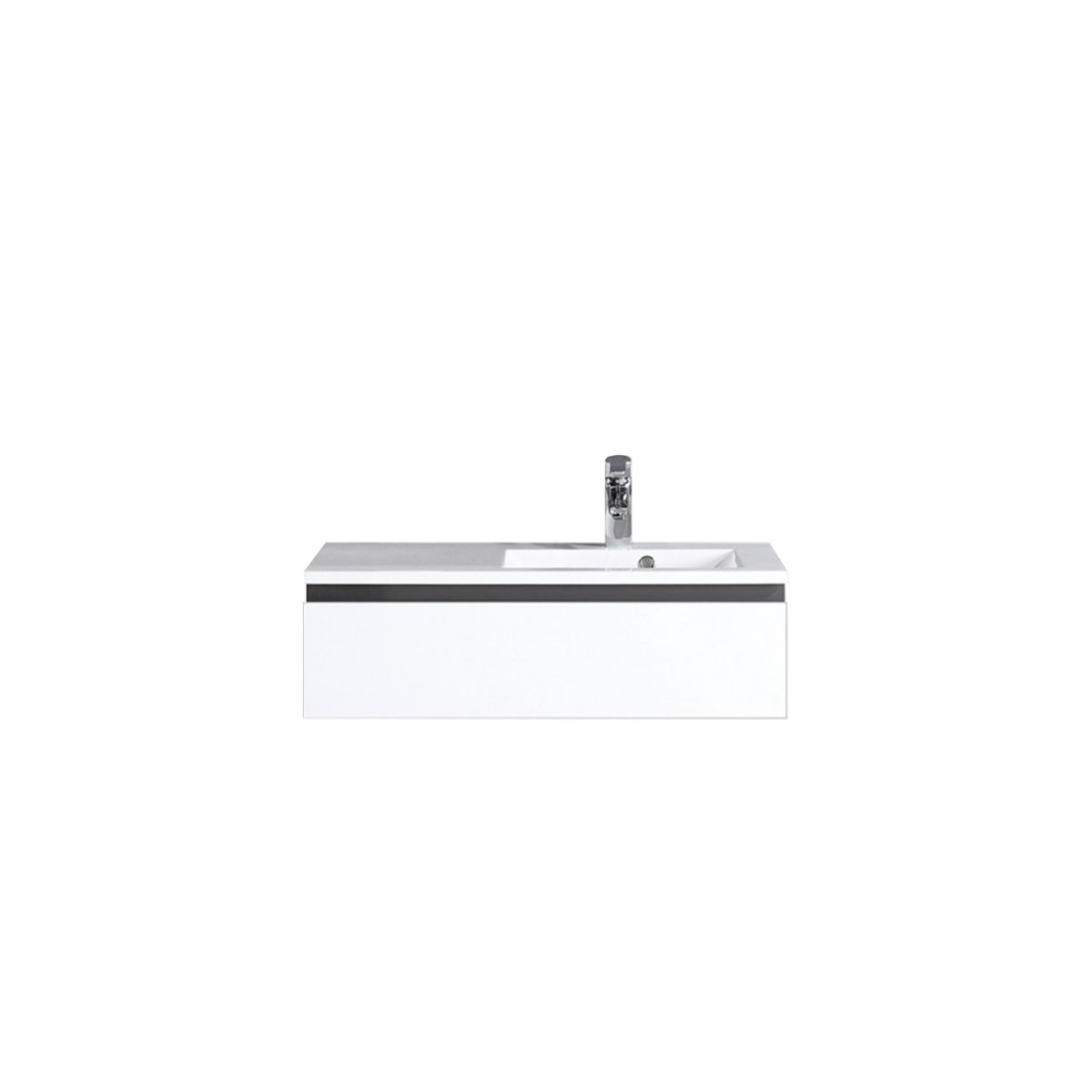 Meuble avec vasque 90 cm gris et blanc Aquamare