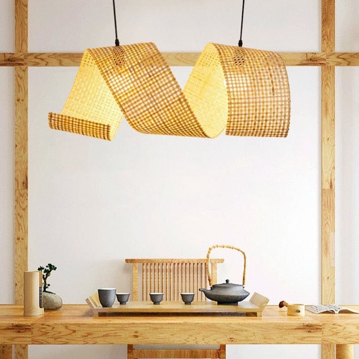 Suspension Bambou Grande Taille