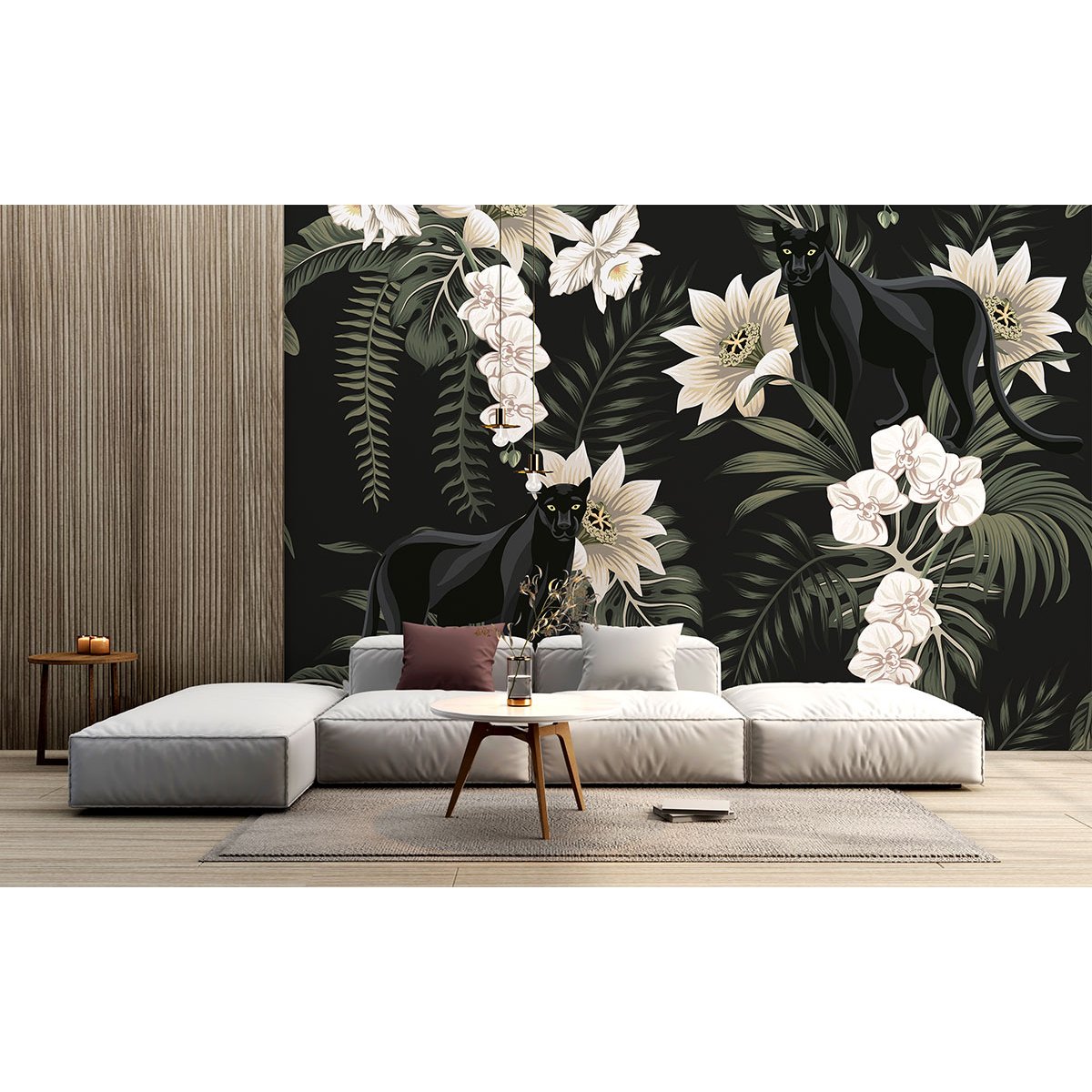 Papier peint panoramique - Fleurs tropicales