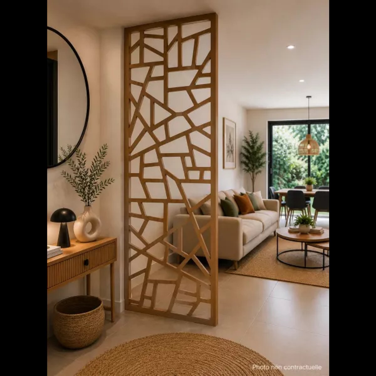 Claustra en bois "Miroir brisé"