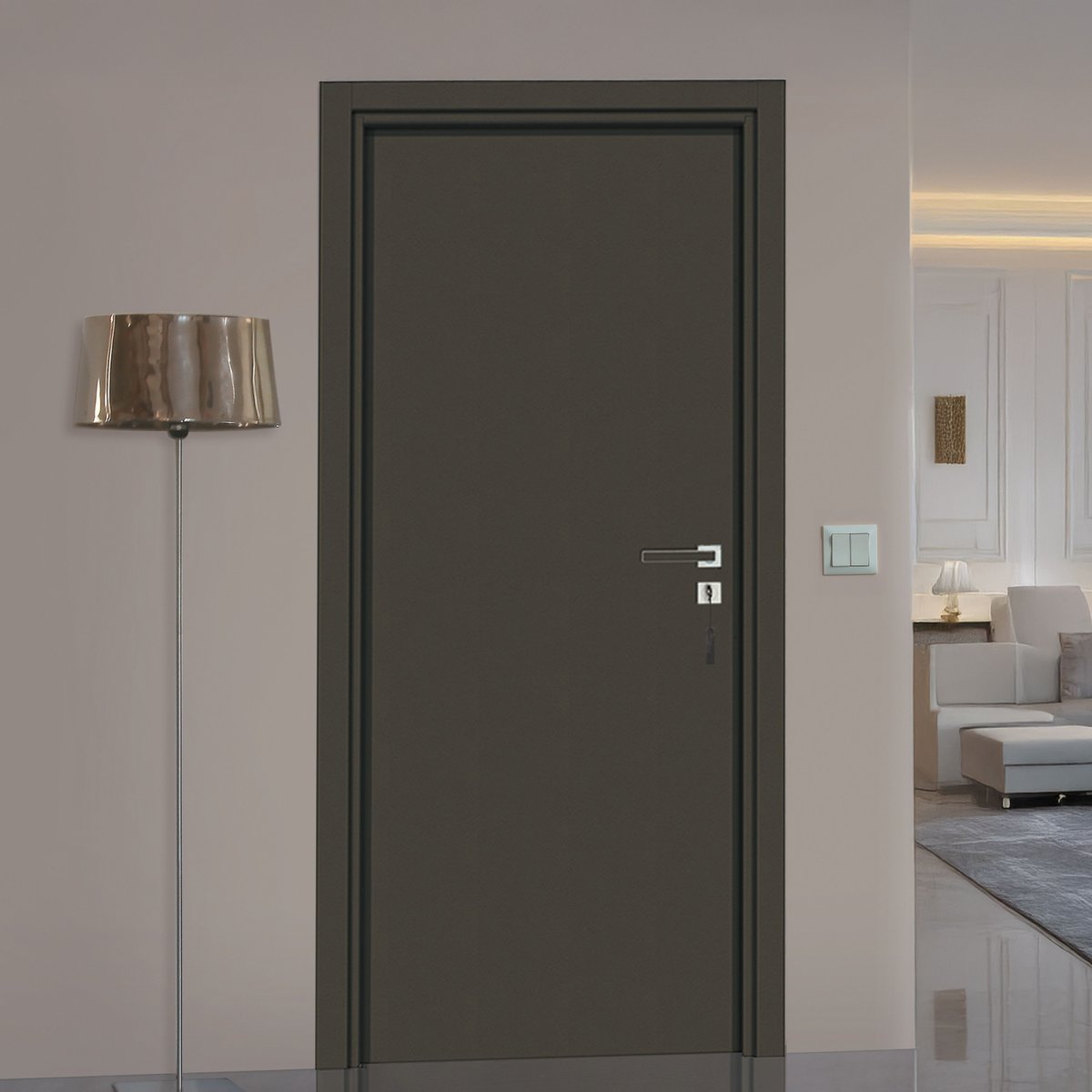 Bloc-porte Miro - Cuir basalte