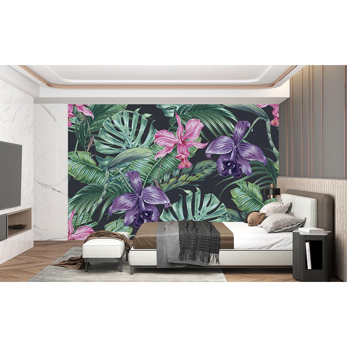 Papier peint panoramique - Feuilles tropicales