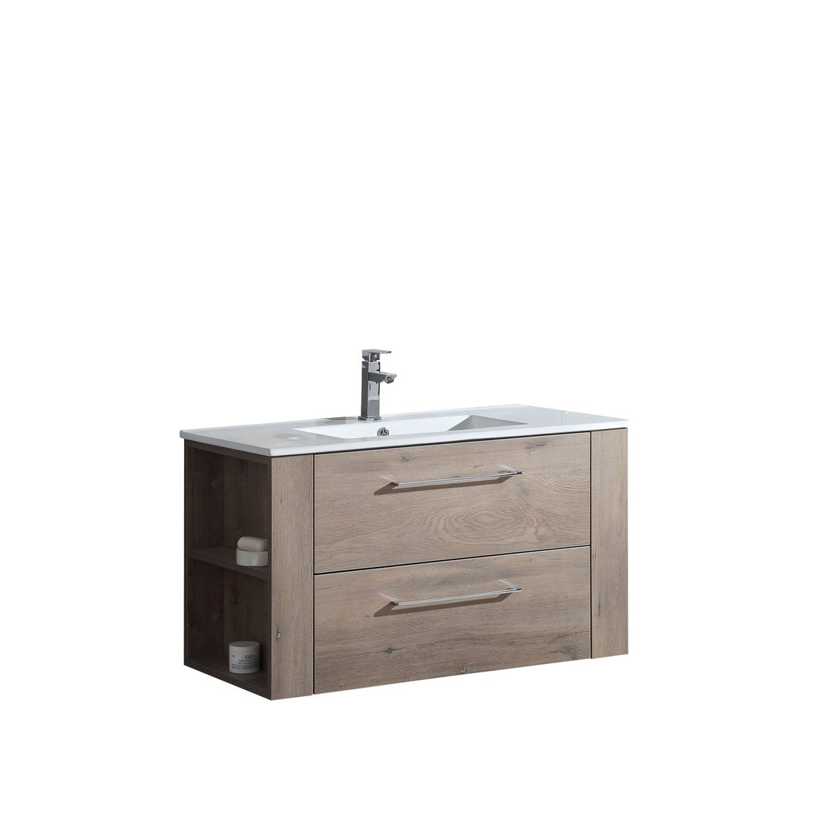 Meuble avec vasque 80 cm chêne brun Aquanoma