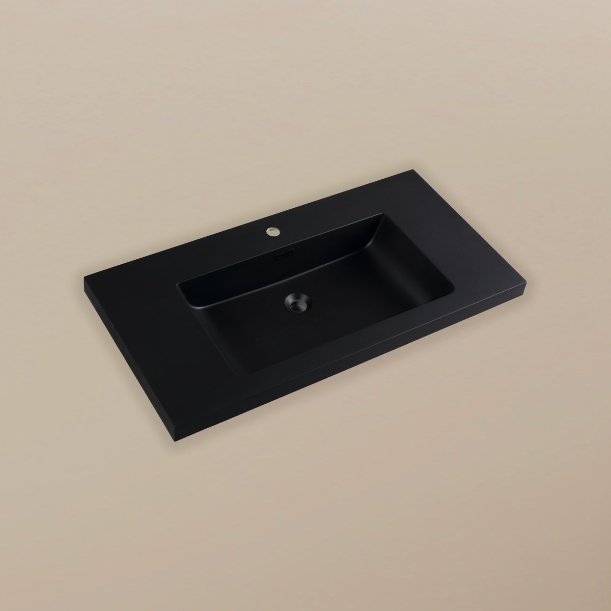 Meuble avec vasque 100 cm chevron aspect chêne Aquapunto