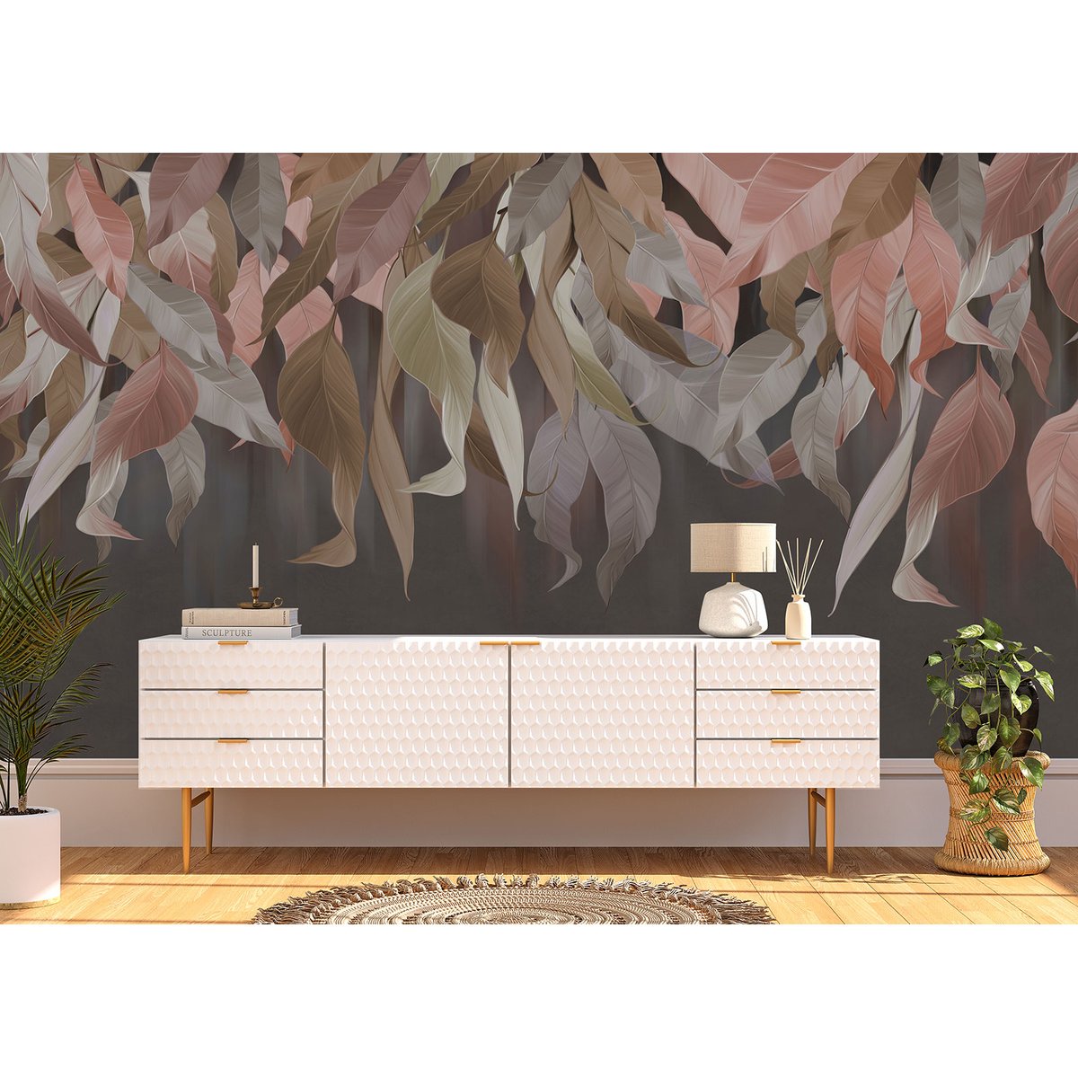 Papier peint panoramique - Feuilles tropicales