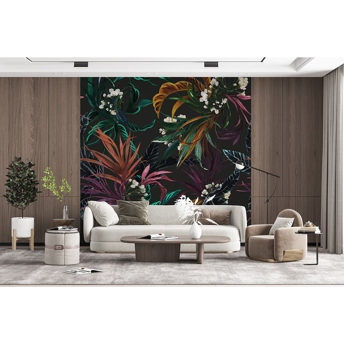 Papier peint panoramique - Fleurs tropicales